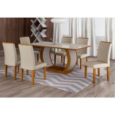 Conjunto de Mesa de Jantar com 6 Cadeiras Maia I Veludo