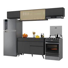 Armário de Cozinha Compacta 4 peças Mp3698.895 Veneza Multimóveis Preto
