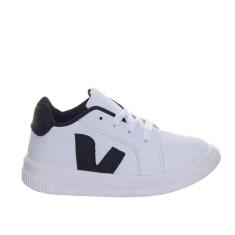 Tenis Infantil Calçado de Criança Menino em Cor Branco Preto