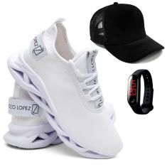 Kit Tênis Masculino Academia e Corrida + Boné + Digital-Masculino