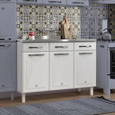 Balcão de Cozinha em Aço Triplo Star New Telasul Branco