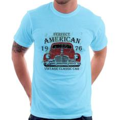 Camiseta Vintage Classic Car - Foca na Moda, Azul bebê, GGG
