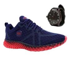 Tênis Masculino Esporte Cadarço Academia Corrida Dia a Dia + Relógio-Masculino