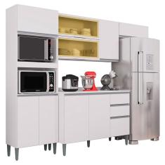 Cozinha Ambiente Aline Balcão com Tampo Branco - Poquema