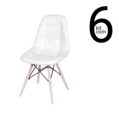 Conjunto 6 Cadeiras Eames DSW Botonê - Branca - ordesign