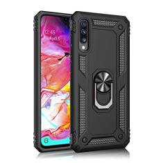 SORAKA Capa para Samsung Galaxy A70 com anel capa Samsung Galaxy A70 TPU suave para-choques rígido PC capa traseira com placa de metal para montagem magnética no carro