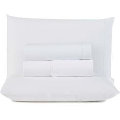 Jogo De Lençol King Top Line 180 Fios 4 Peças - Branco