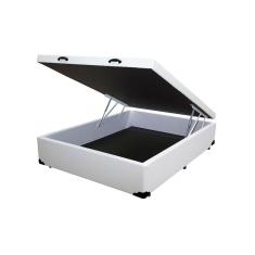 Base Box Baú Blindado Viúva AColchoes Sintético Branco 41x128x188