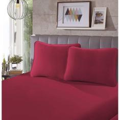 Lençol Avulso Malha - Casal - 100% Algodão - Vermelho - SBX