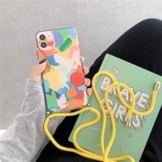 Capa de telefone de corda de cordão transversal para iPhone 11 12 13 Pro Max XR X XS Max 8 7 Plus SE 2020 Fundas Graffiti Capa traseira de silicone, b, para iphone XR