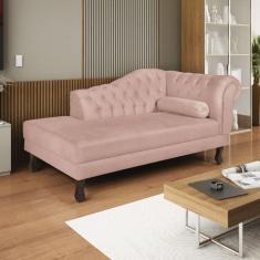 Diva Recamier Dora 160cm Lado Esquerdo Suede Rose