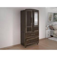 Guarda-roupa Solteiro 2 Portas 2 Gavetas Santana Imbuia Marroml