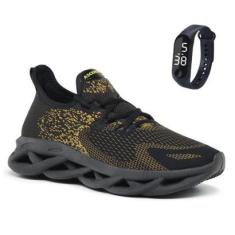 Tênis Masculino Para Academia Caminhada Nuvem ASC Com Relógio-Masculino