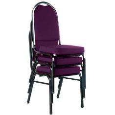 03 Cadeiras Para Hotel E Auditório Linha Hotel Roxo