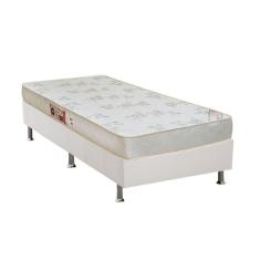 Cama Box Solteiro: Colchão Espuma Castor D33 Sleep Max Relax + Base CRC Courano White(88x188)