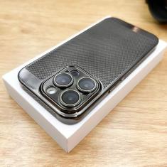 Capa de telefone com dissipação de calor galvanizada dura para iPhone 11 12 13 14 15 Pro Max 7 8 14 15 Plus XS Max Chapeamento capa respirável, preta, para iPhone 14