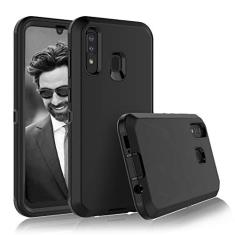 Tiflook Capa para Samsung Galaxy A20 A50, capa híbrida resistente à prova de choque de plástico rígido e borracha com absorção de choque para Samsung Galaxy A30 A50S A30S, preta