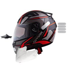 Capacete Masculino Ebf Spider Vermelho Com Narigueira Extra Mais Visei