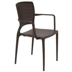 Cadeira Tramontina Safira Marrom em Polipropileno e Fibra de Vidro com