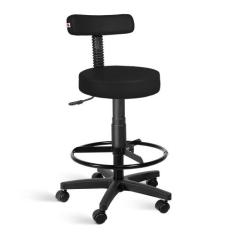 Cadeira Mocho Alto Estética Giratória Com Rodízios - Ideaflex,  PRETO