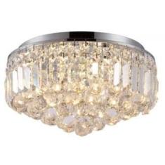 Plafon de Vidro Kri 24cmx40cm Bella Iluminação Transparente e Cromado