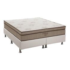 Cama Box Queen: Colchão Molas Ortobom SuperPocket Celebrita + Base CRC Courano White(158x198)