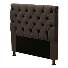 Cabeceira Cama Box Solteiro Cristal 90cm Corino Marrom