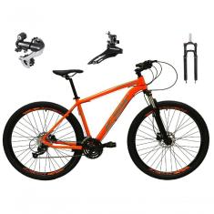 Bicicleta Aro 29 Ksw Xlt 24v Câmbio Shimano Acera K7 Garfo Trava Freio A Disco - Laranja Tam.15