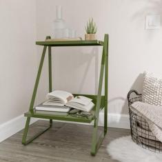 Mesa de Cabeceira Nicho em Aço Begônia CabeCasa MadeiraMadeira Verde M