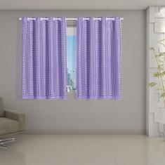 Cortina Blackout Prata com Voil Xadrez 2,00 m x 1,40 m - RT MAGAZINE, 