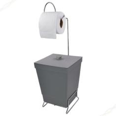 Suporte para Papel Higiênico com Lixeira com Tampa de 6,5 Litros - Sto