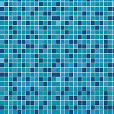 Papel de Parede Lavável Pastilhas Azul-Piscinas 12m
