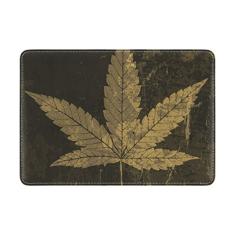 My Daily Vintage Capa protetora de couro para passaporte com folha de cannabis