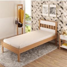 Cama de Solteiro Tecno Mobili Amêndoa/Branco