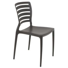 Cadeira Tramontina Sofia Marrom Sem Braços Encosto Vazado Horizontal Em Polipropileno Tramontina