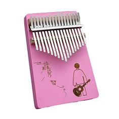 Piano de Dedo 17 Teclas Kalimba Instrumento de Polegar, Série Rosa Piano de Dedo de Bolso Piano, Mbira Piano para Amantes de Música, com Martelo de Afinação (18 cm X 13 cm) P