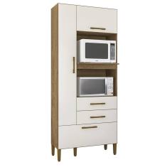 Armario Multiuso Seul Torre Cozinha com 3 Portas e 2 Gavetas