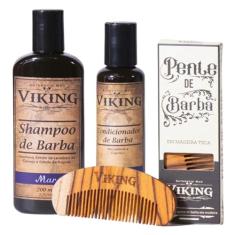 Viking, Kit de Barba com Shampoo, Condicionador e Pente Viking