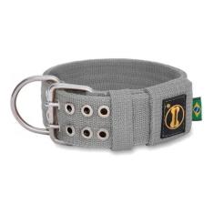 Coleira Cachorro Grande Forte Coleira Amorosso Cor Cinza, G