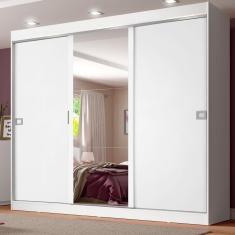 Guarda-Roupa Casal Napoli 3 Portas 1 Espelho Branco Madesa