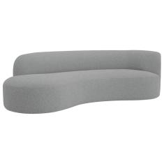 Divã Recamier Orgânico Tokyo 160cm Lado Esquerdo Bouclé - Amarena Móveis Cor Cinza