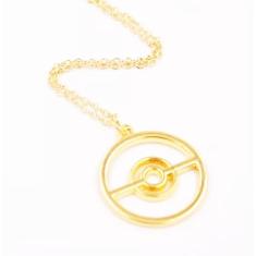 Colar Cordão Pokemon Pokebola Folheado Ouro 18k