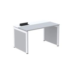 Escrivaninha Mesa Escritório PSCPP130 130cm Industrial Cinza e Branco 