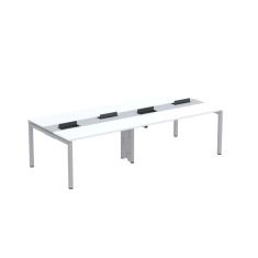 Mesa de Plataforma Dupla para 4 Pessoas Corporativa 140X120/4P PDC14/12/4P Branco/Cinza