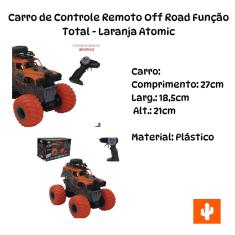Carro de Controle Remoto Off Road Função Total - Laranja Atomic
