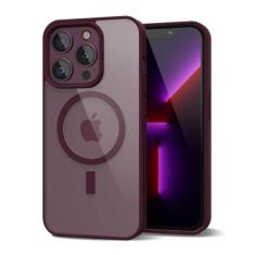 oakxco Capa magnética transparente para iPhone 13 Pro, compatível com Magsafe, fina, fina, transparente, não amarela, amortecedor de silicone macio híbrido e capa protetora de plástico rígido para