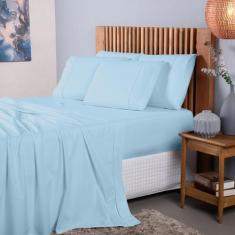 Jogo Lençol Casal 4 Peças 100% Algodão Ponto Palito Ref.4 - Casa Ferna