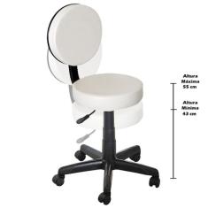 Cadeira Mocho Estética Odontologia Tatuador Podologia - For-ty, BRANCO