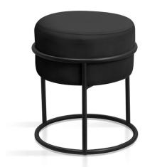 banqueta redonda moderna com pes argola preto para sala recepcão area 