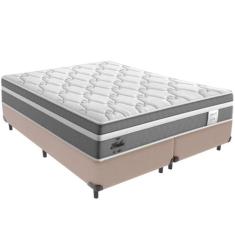 Cama Box Bege e Colchão Berlim Molas Ensacadas Queen Probel
